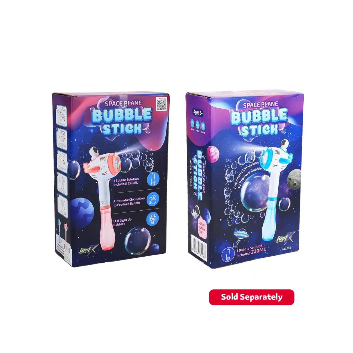 Space Plane Bubble Stick Blue/Pink