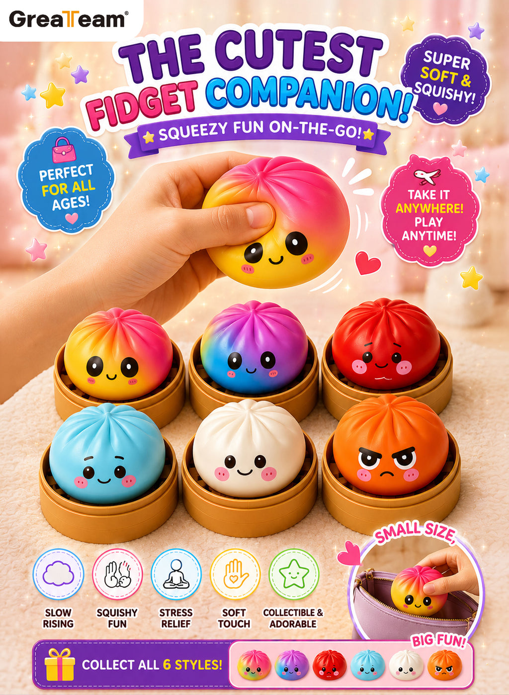 Squishy Mystery Bun Asst. Color
