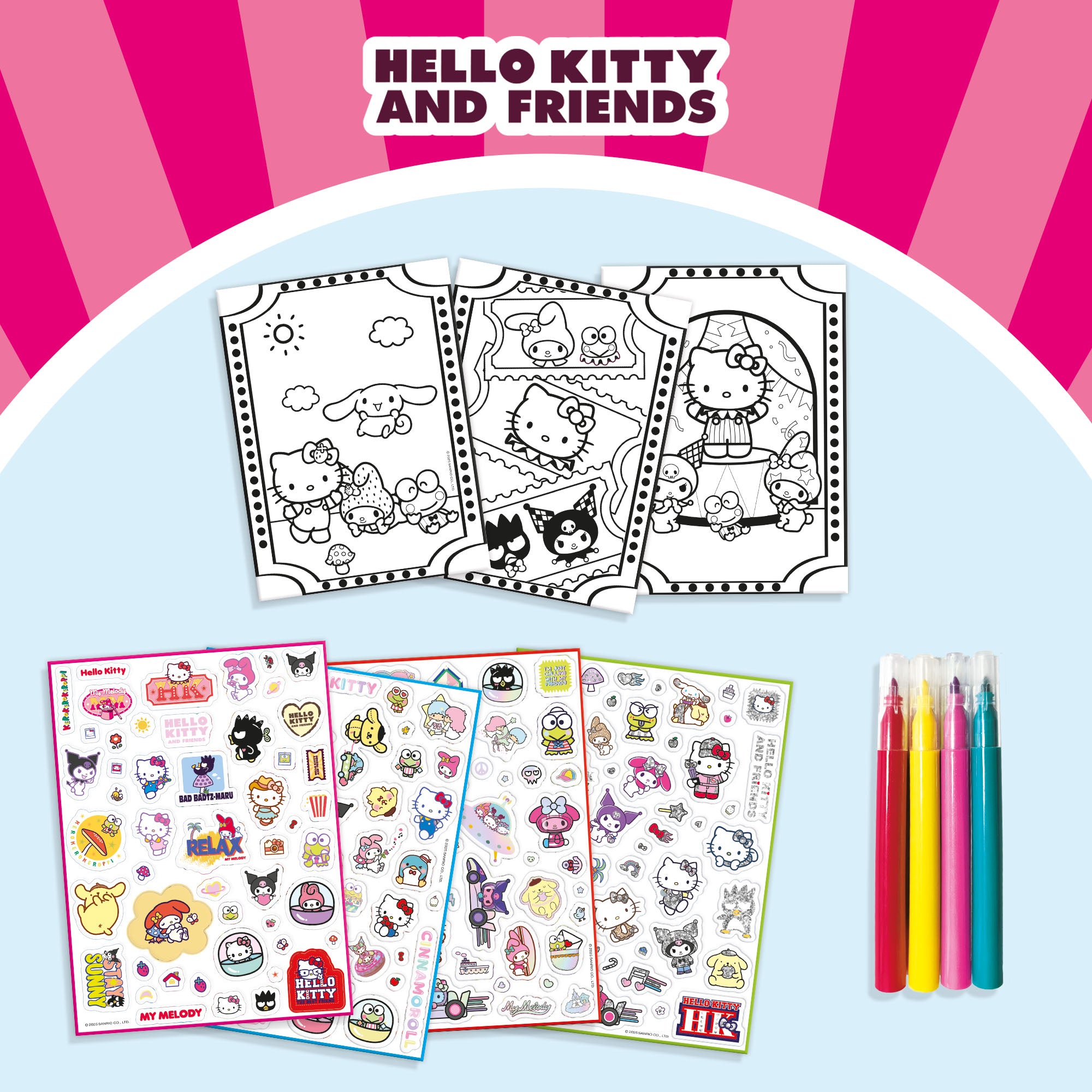 HELLO KITTY AND FRIENDS SUPER STICKERS COLOURING