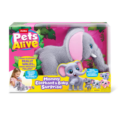 ZURU Pets Alive Mommy Elephant & Baby Surprise