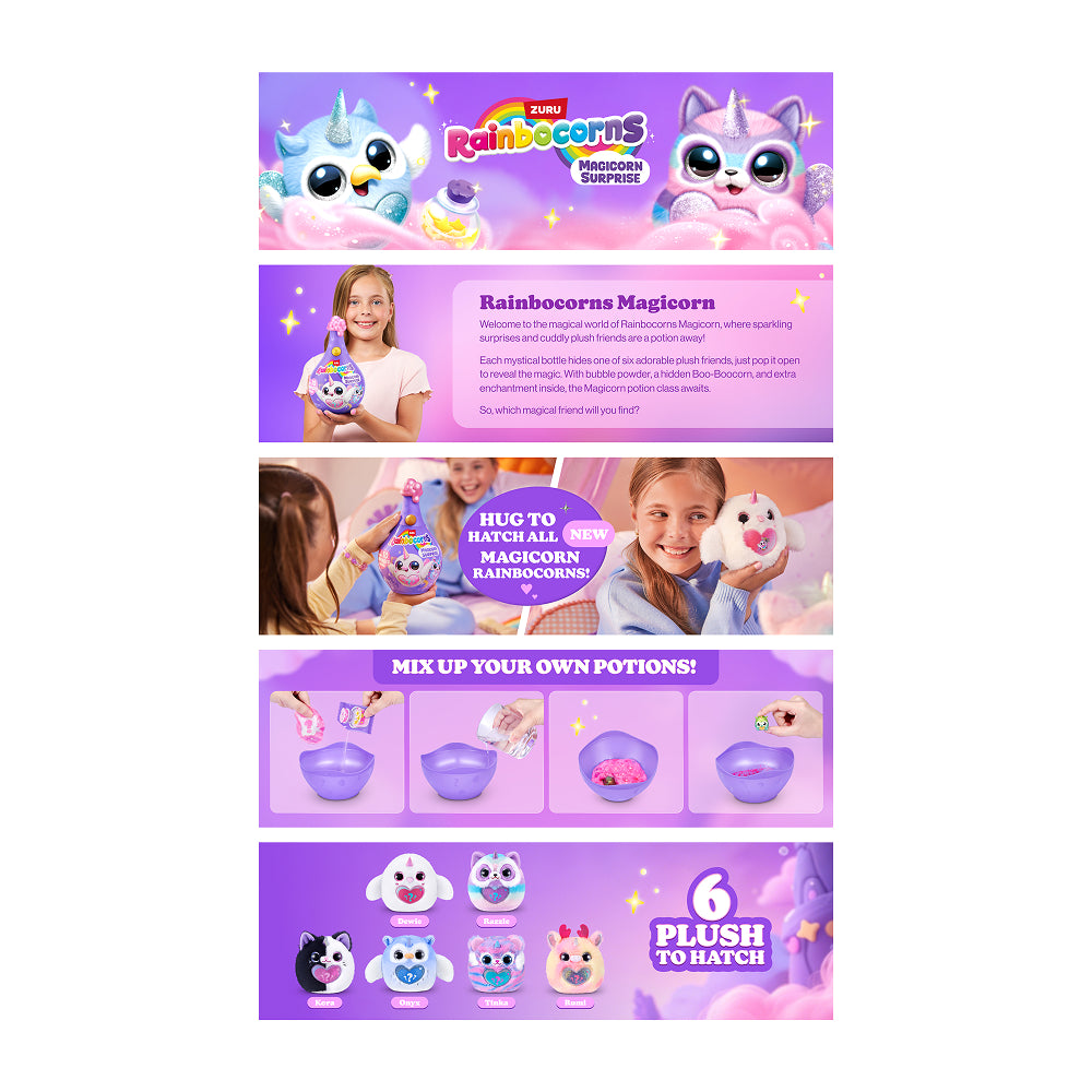 ZURU Rainbocorns Magicorn Series 1 Surprise Plush Assorted