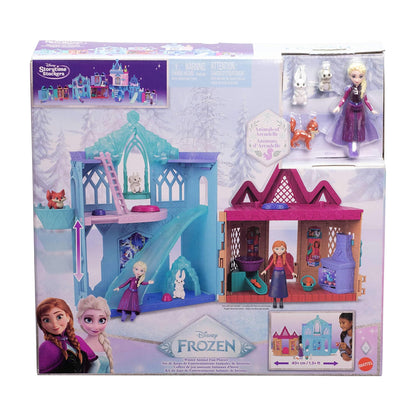 Disney Frozen Winter Animal Fun Playset with Elsa doll, woodland animals, icy playground and cosy cabin