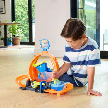 Hot Wheels City Mega Loop Car Wash Playset
