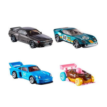 Assorted Hot Wheels XL 1:43 scale die-cast cars and trucks in different colours and designs