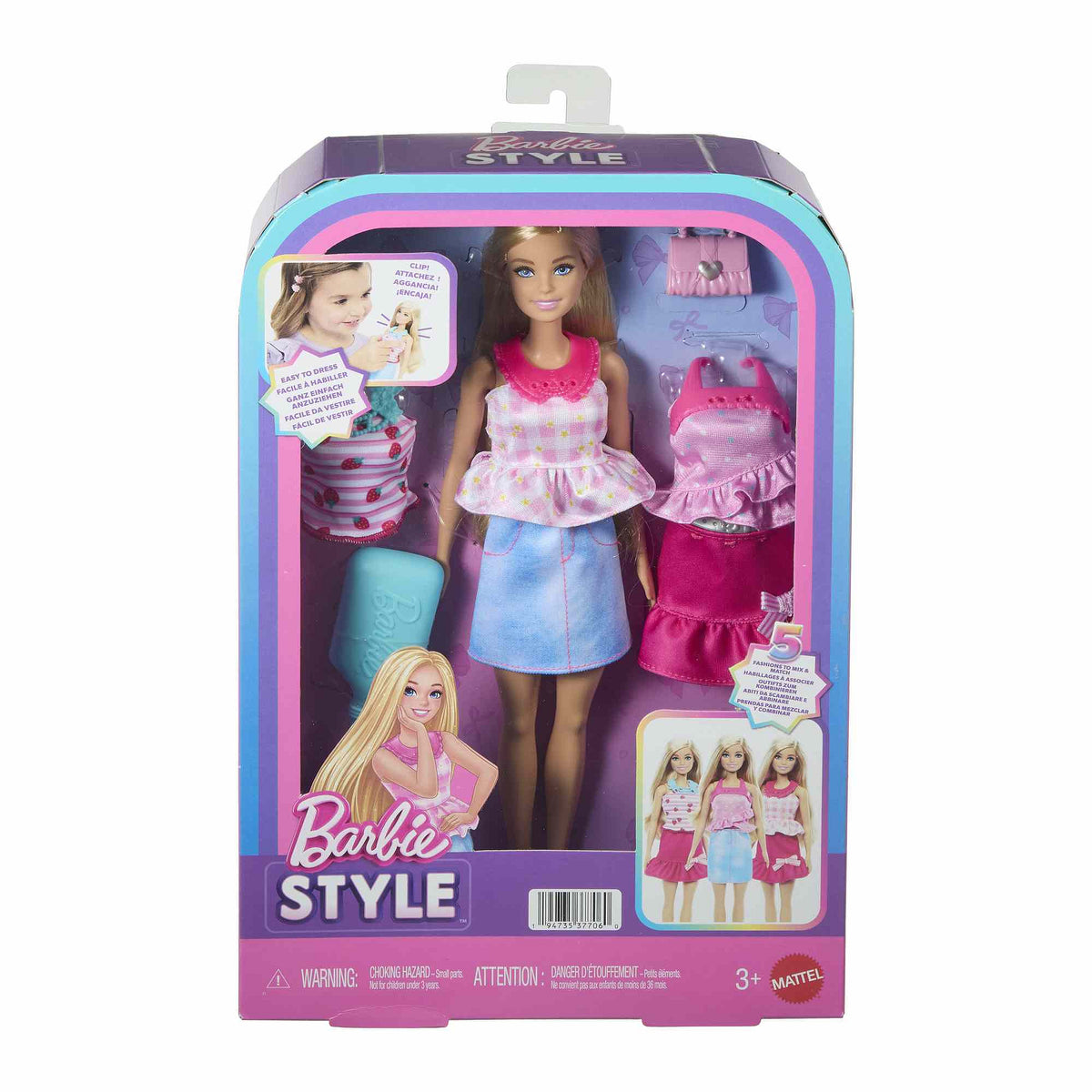 Barbie Style Easy To Dress Doll with Fashion Accessories