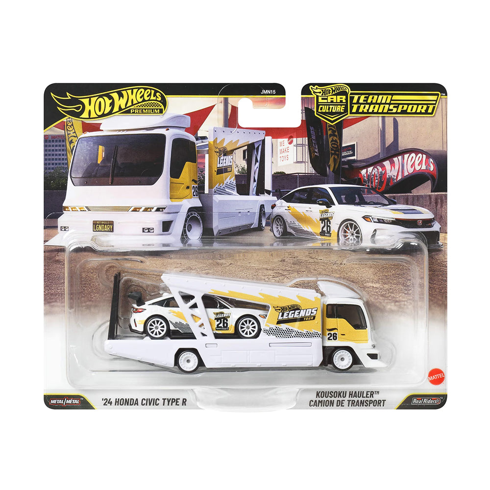 Hot Wheels Legends Tour 2024 Honda Civic Type R and Kousoku Hauler premium 1:64 scale set