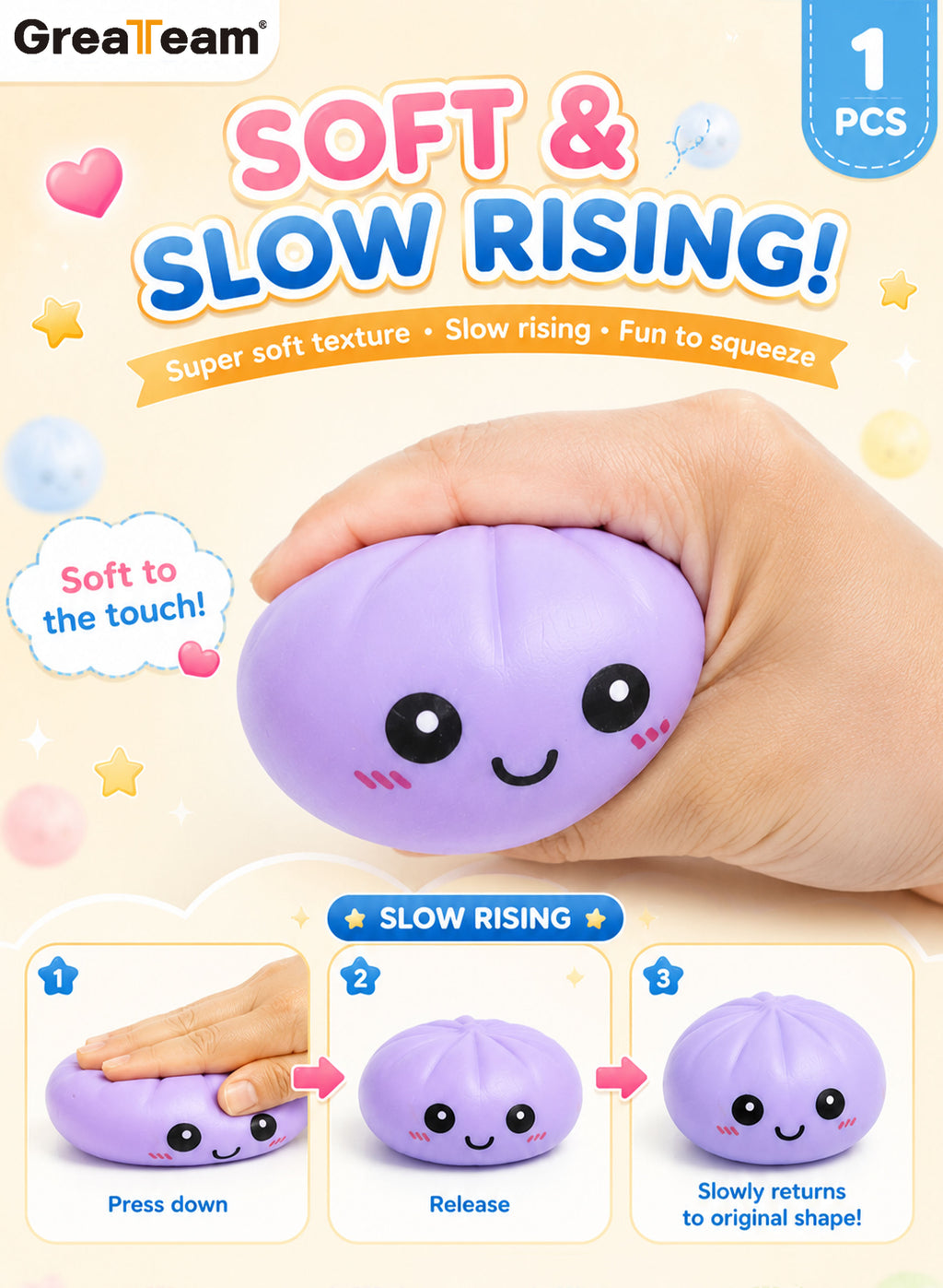 Squishy Mystery  Bun Plain Color