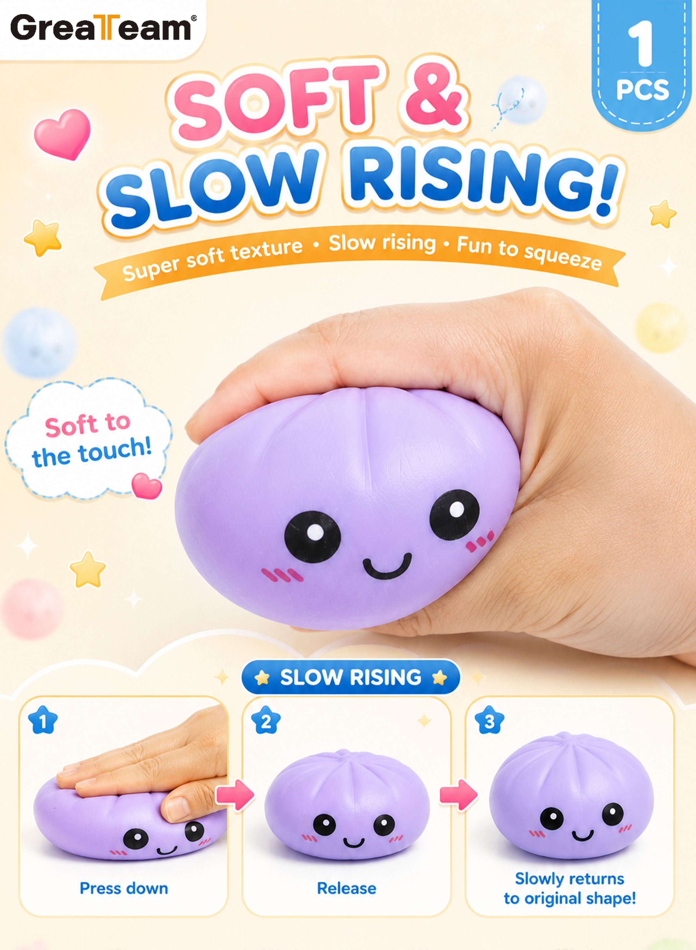 Squishy Mystery  Bun Plain Color