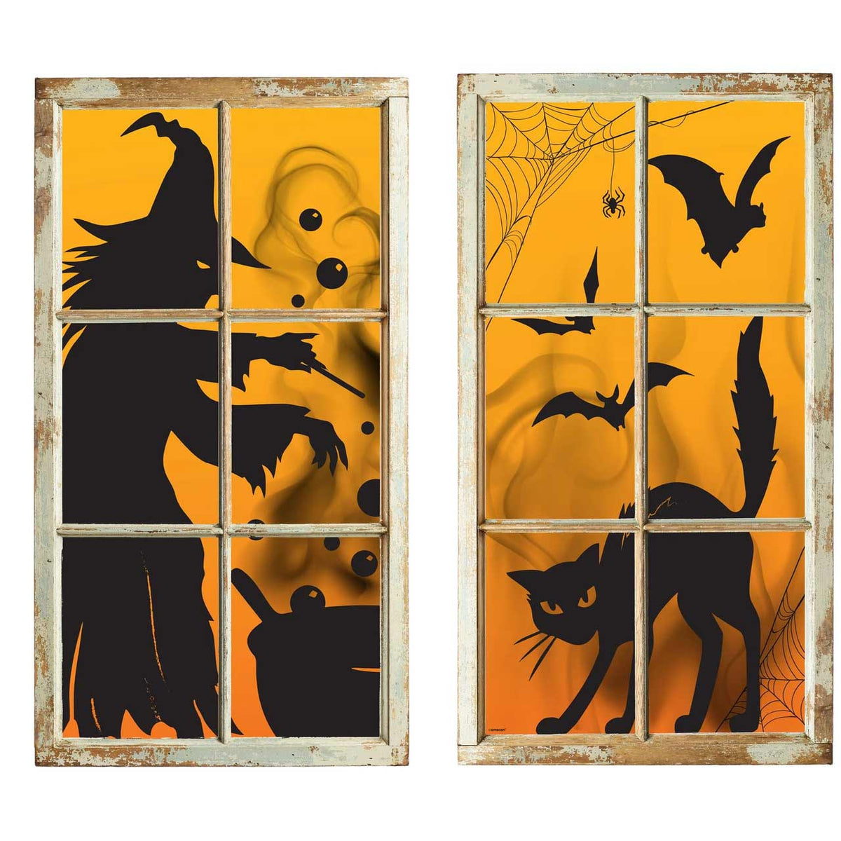 Witch And Cat Window Silhouettes 2Pcs