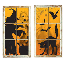 Witch And Cat Window Silhouettes 2Pcs