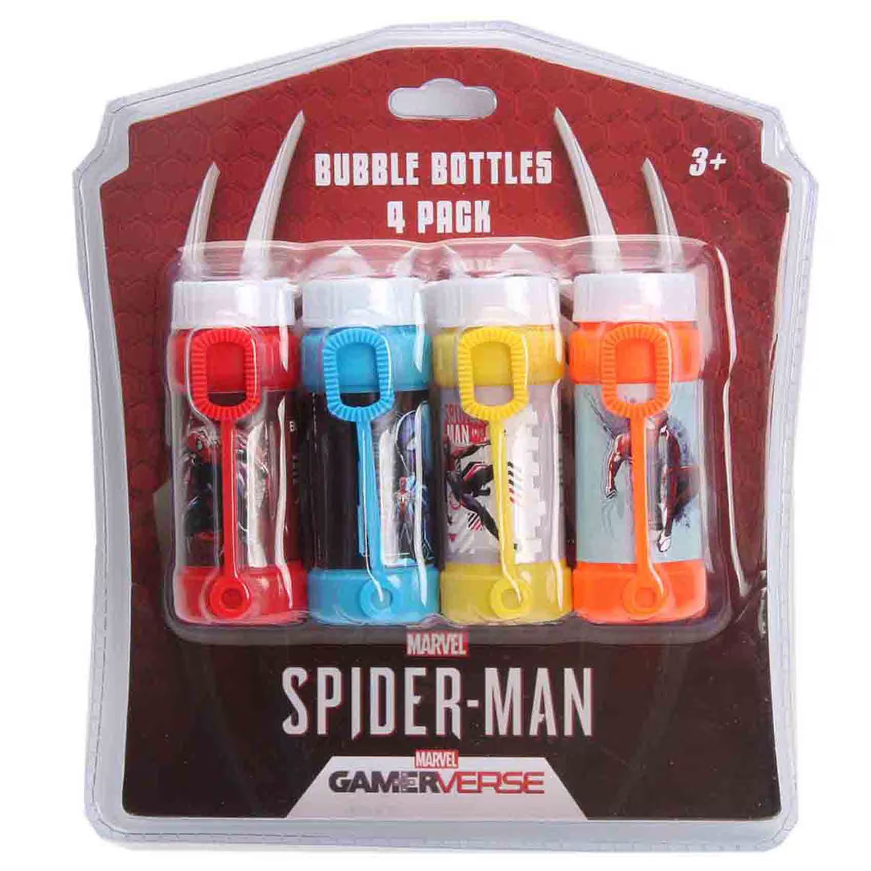 Spiderman Game Verse Bubble Bottle 4Pk