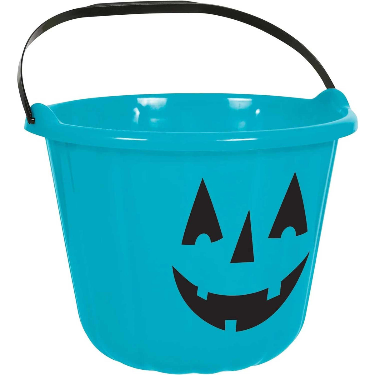 Pumpkin Halloween Bucket Teal Plastic 6X8