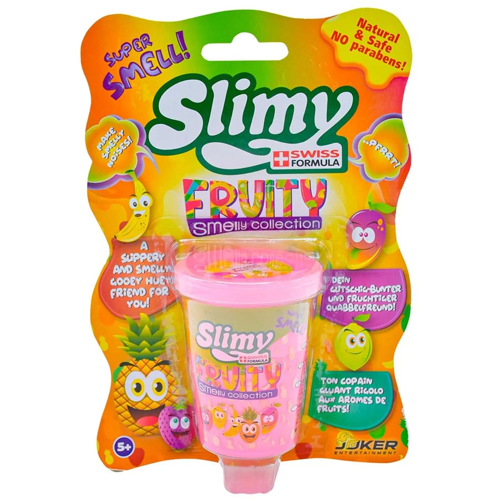 Slimy Fruity toy packaging with colorful design and product inside