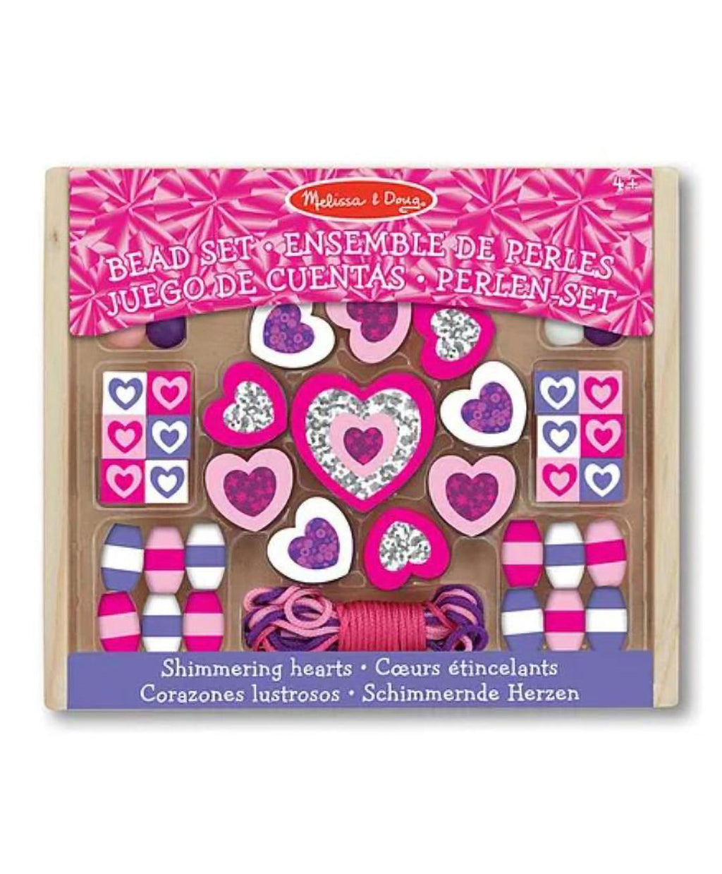 MD Shimmering Hearts Wooden Bead Set