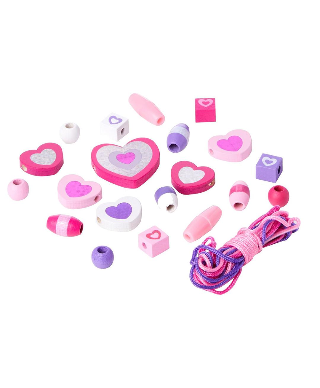 MD Shimmering Hearts Wooden Bead Set