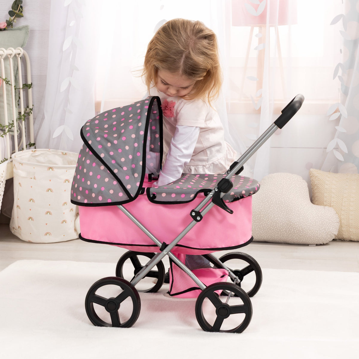Bayer Design Go Doll Pram with Shopping Basket