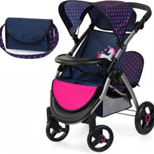Bayer Design Twin Star Double Doll Pram – Blue & Pink