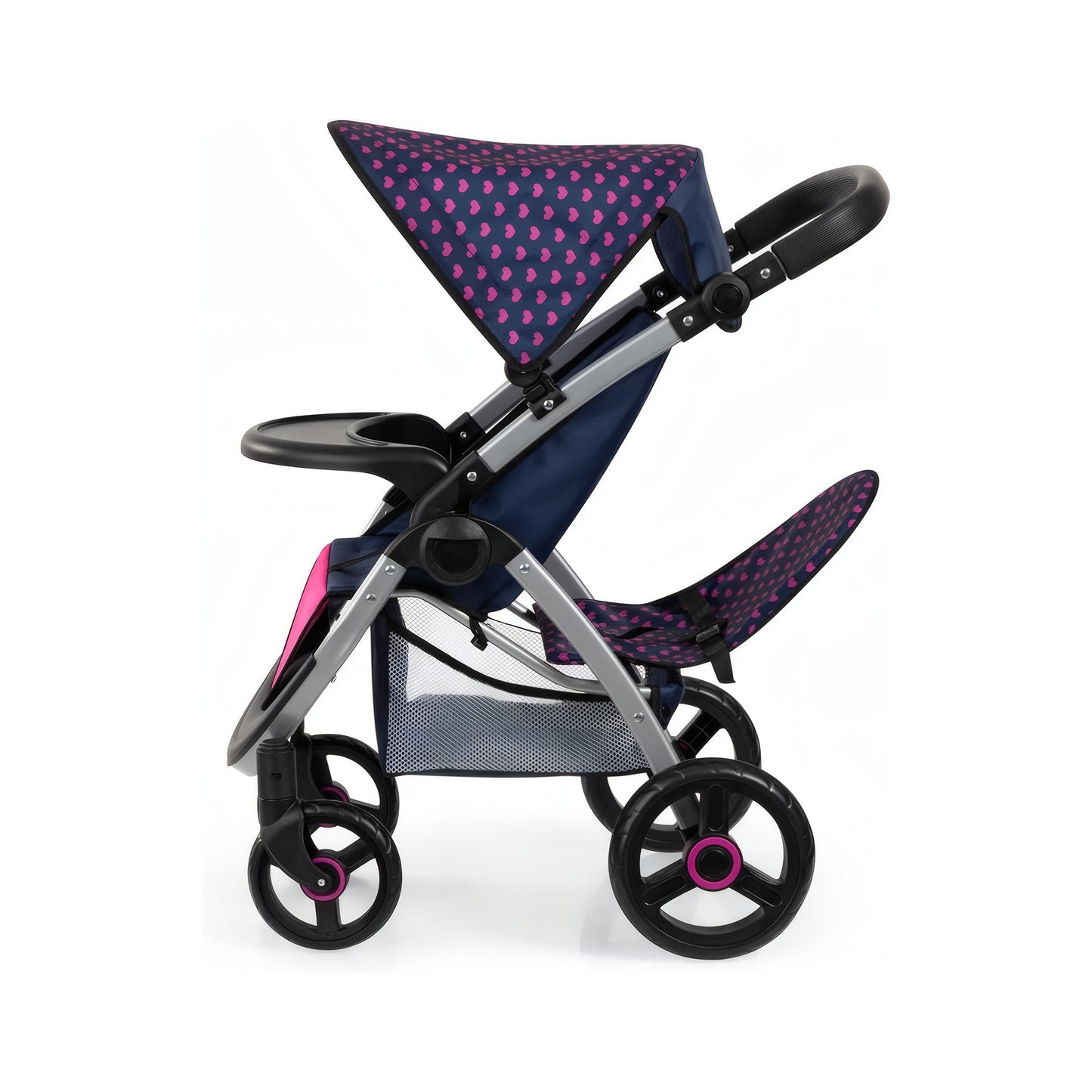 Bayer Design Twin Star Double Doll Pram – Blue & Pink