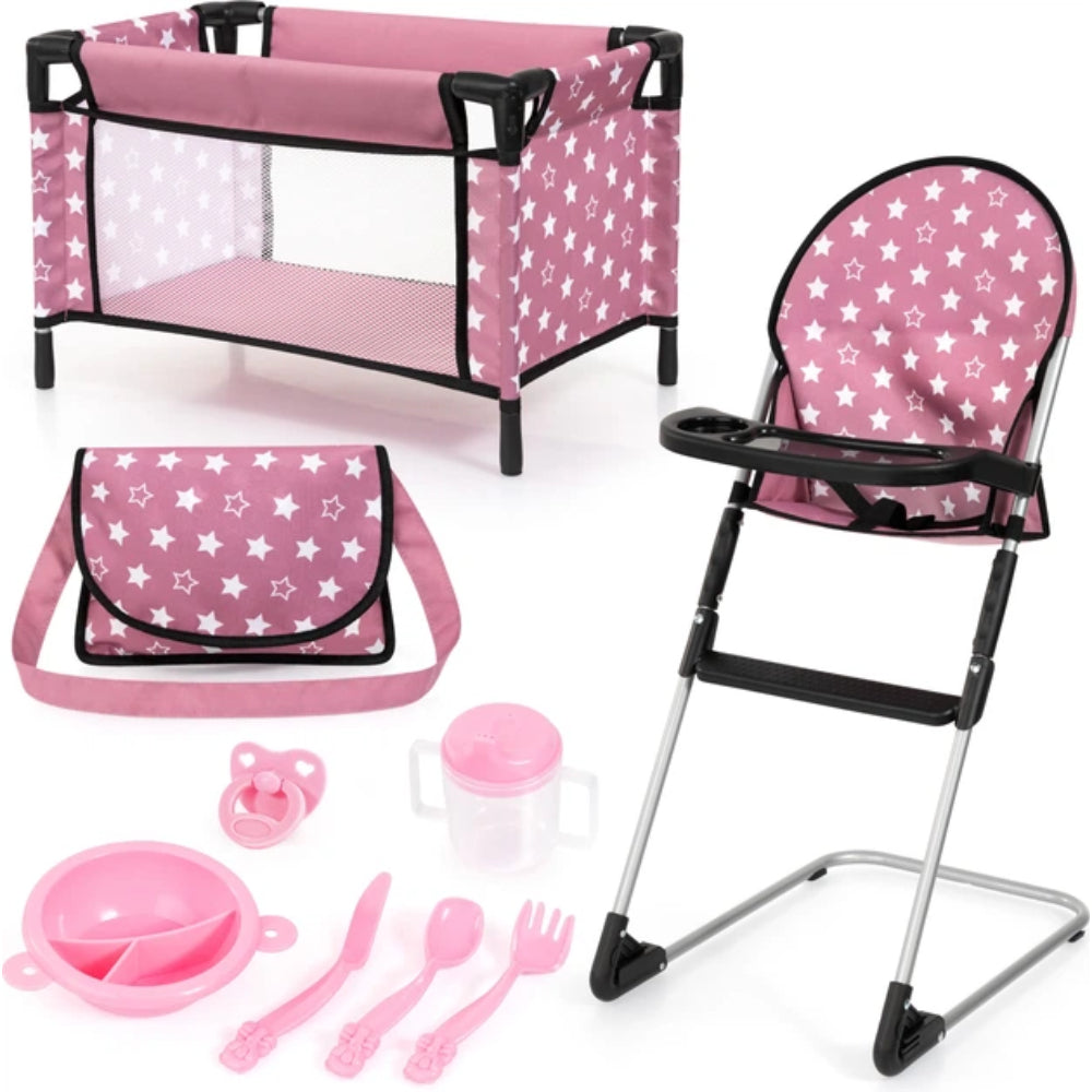 Bayer Design Doll Travel Set with High Chair & Bed