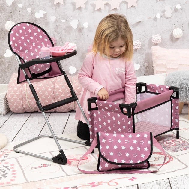 Bayer Design Doll Travel Set with High Chair & Bed