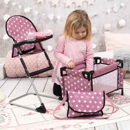 Bayer Design Doll Travel Set with High Chair & Bed