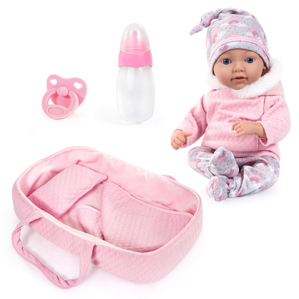 Bayer Design Reborn Baby Doll 38cm with Carrycot (3+ Years)