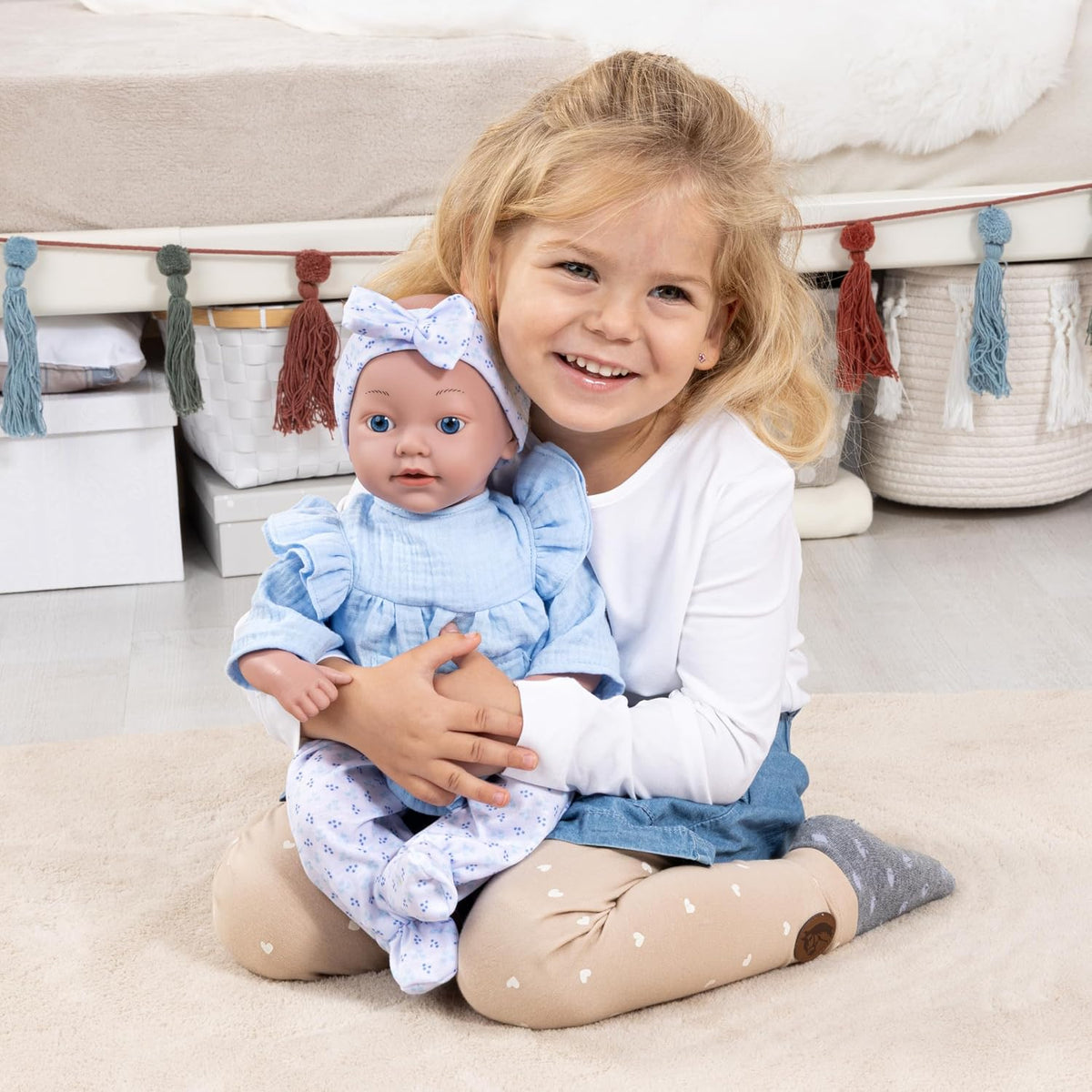 Bayer Design Reborn Baby Doll 38cm - Blue