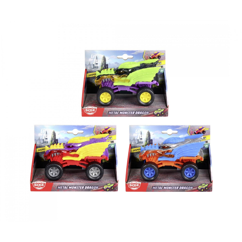 Dickie Toys Metal Monster Dragon Truck – 15 cm, Assorted