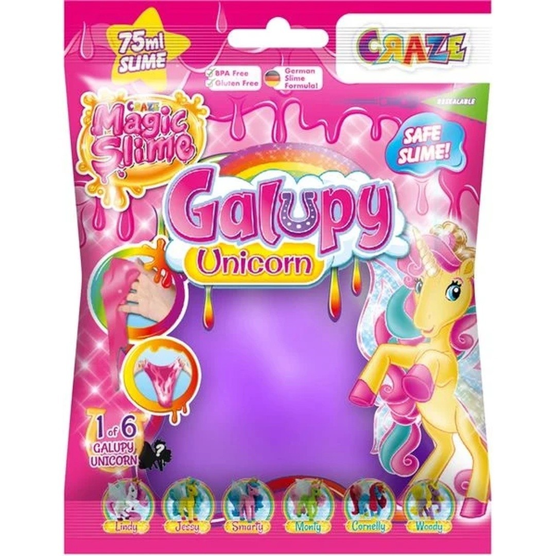 CRAZE Magic Slime Galupy Unicorn 75ml with Surprise Figure – Assorted (3+ Years)