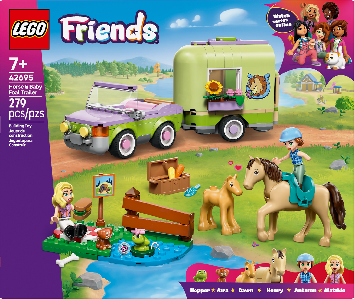 42695 Horse & Baby Foal Trailer