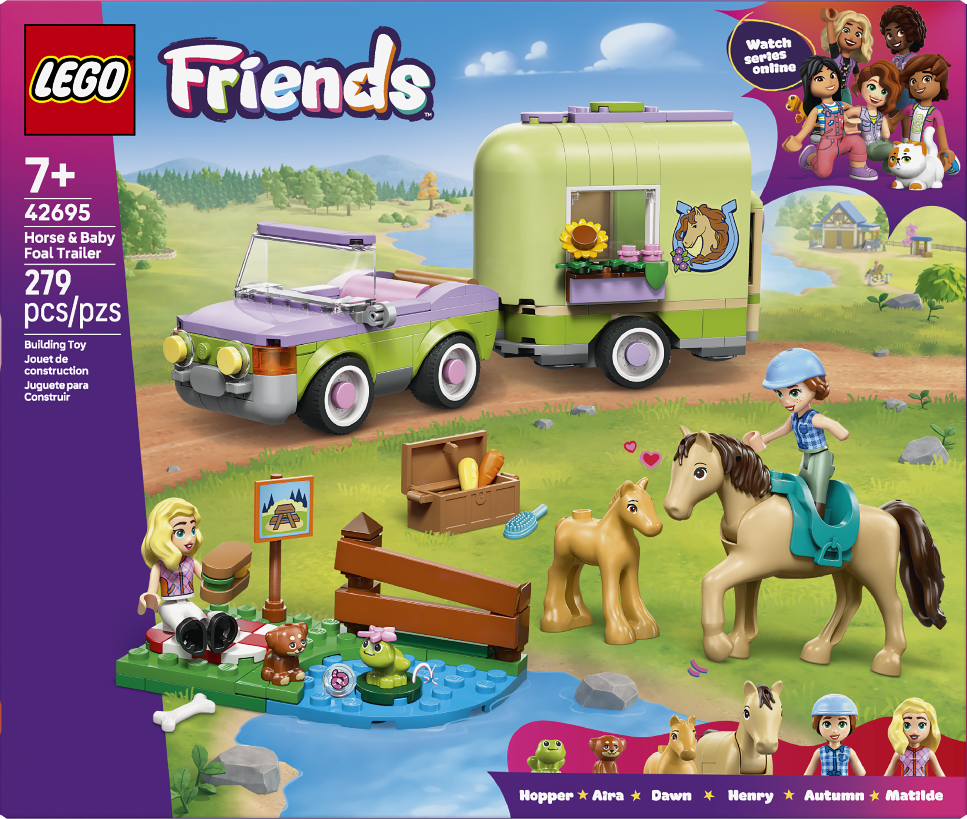 42695 Horse & Baby Foal Trailer
