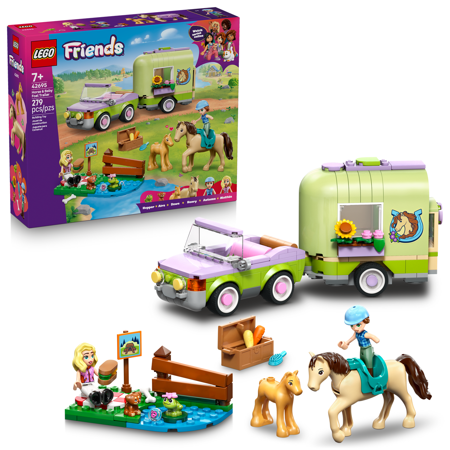 42695 Horse & Baby Foal Trailer