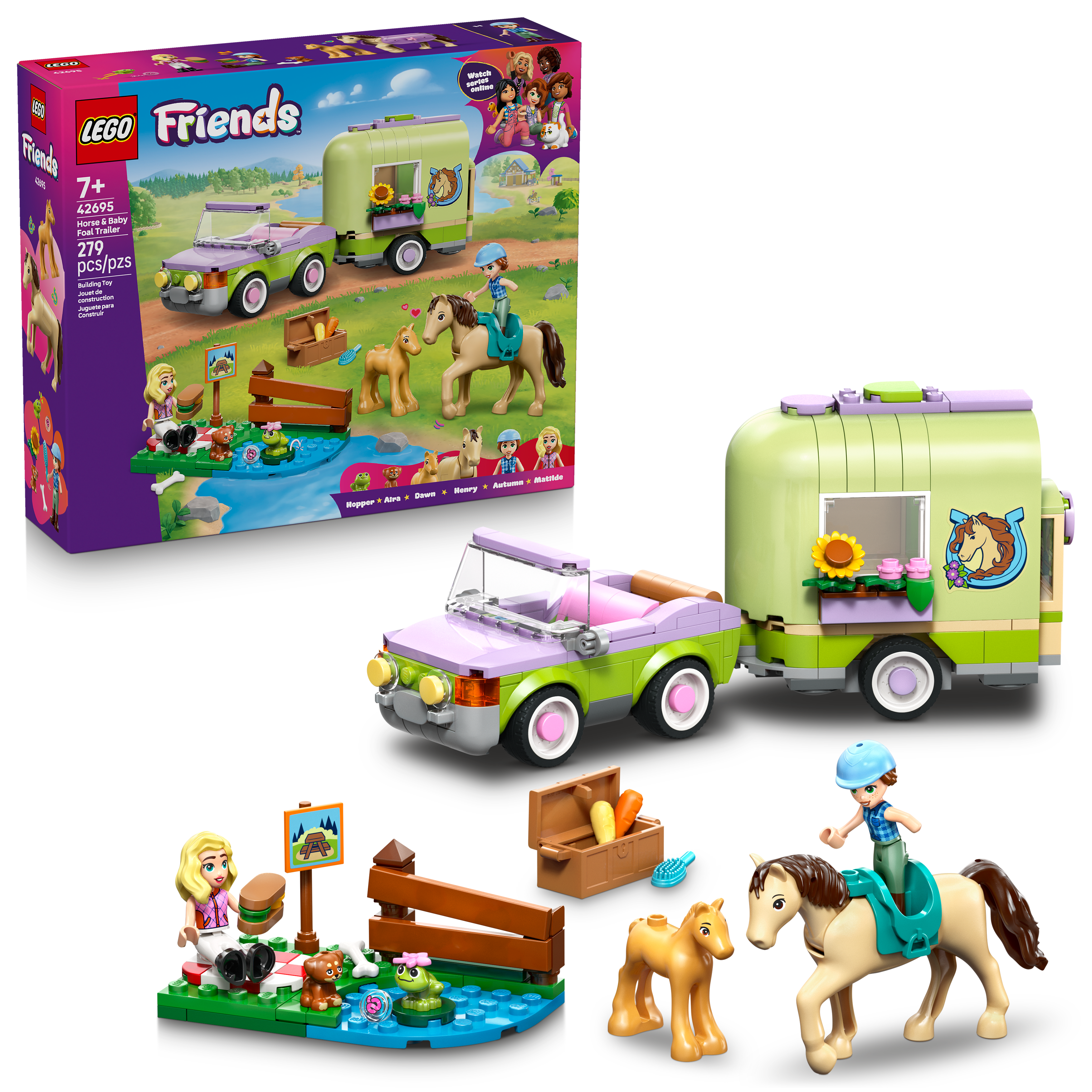 42695 Horse & Baby Foal Trailer