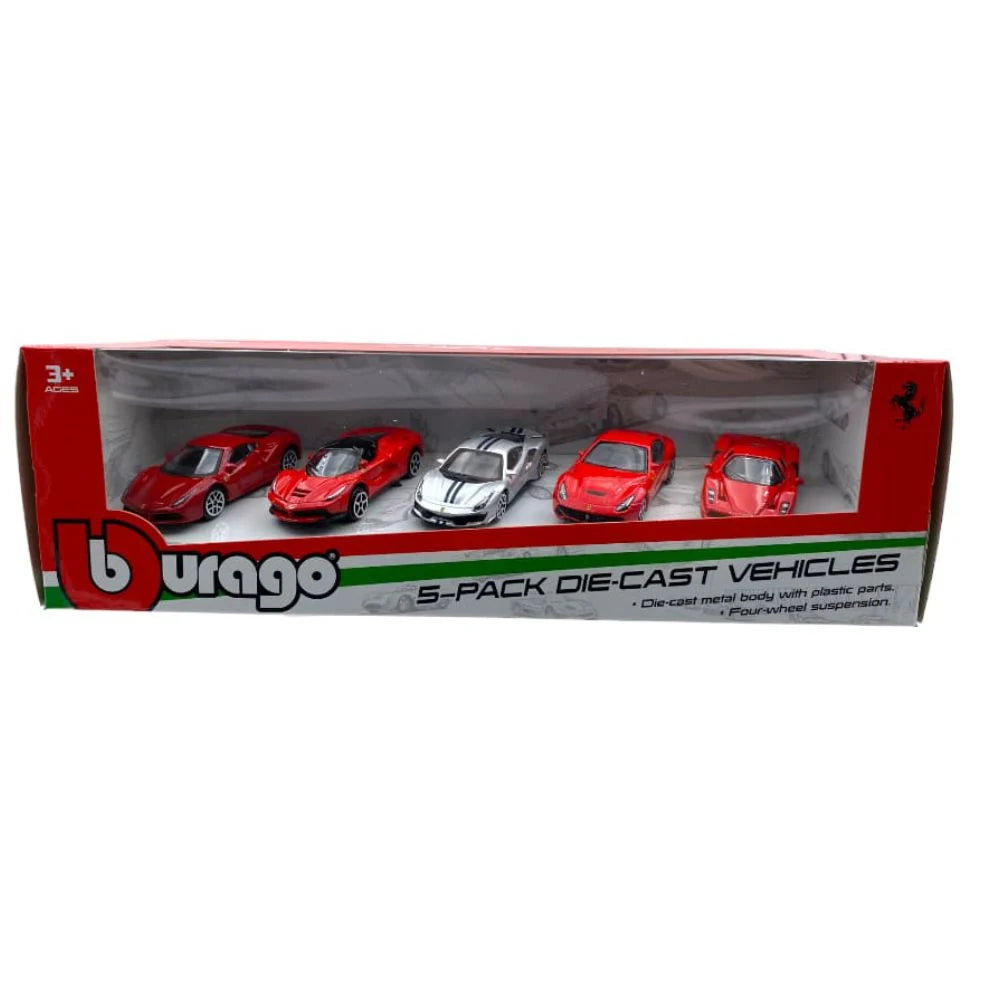 Bburago Ferrari Race & Play 5-Car Set 1:64