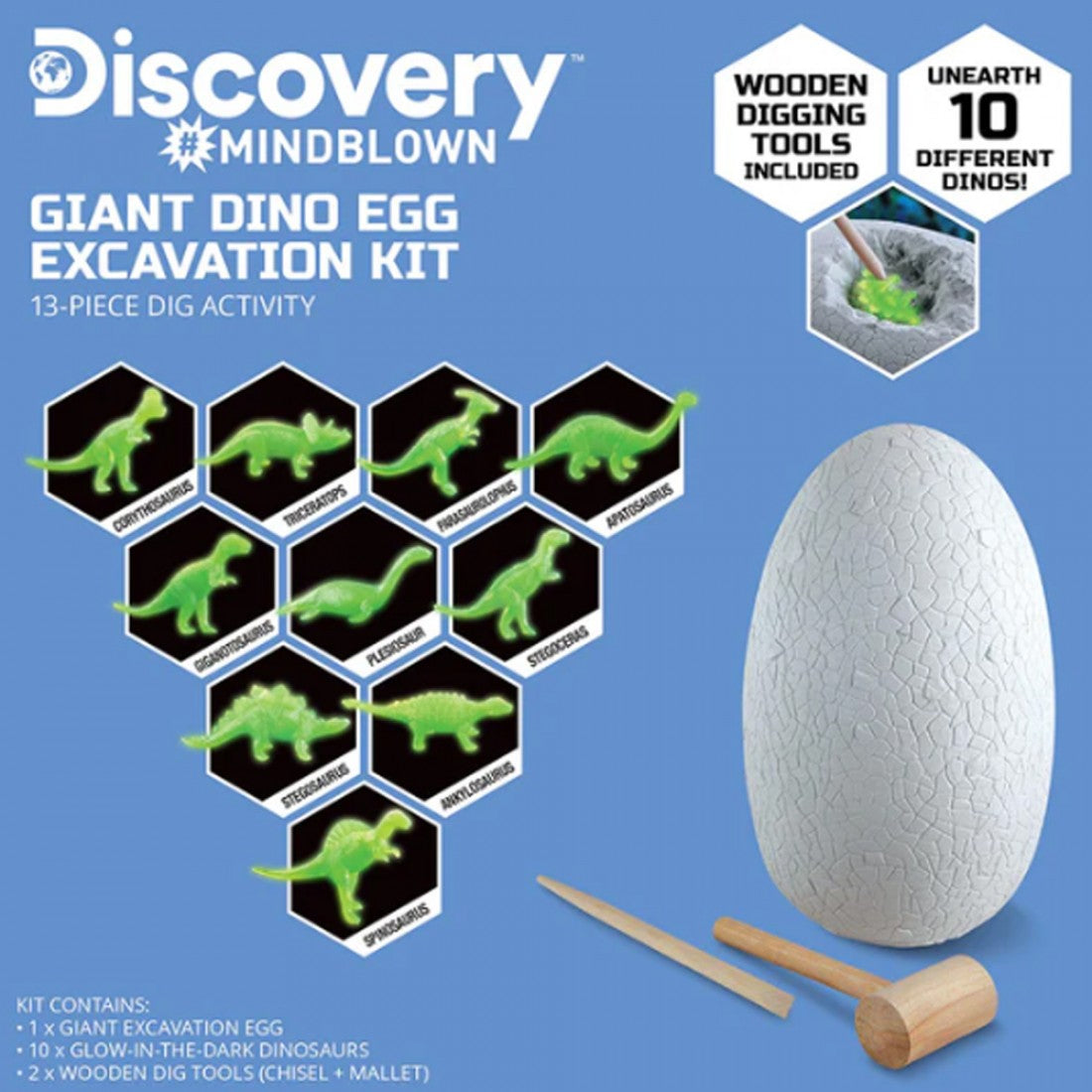 Discovery Mindblown Dinosaur Excavation Jumbo Egg 13-Piece Set