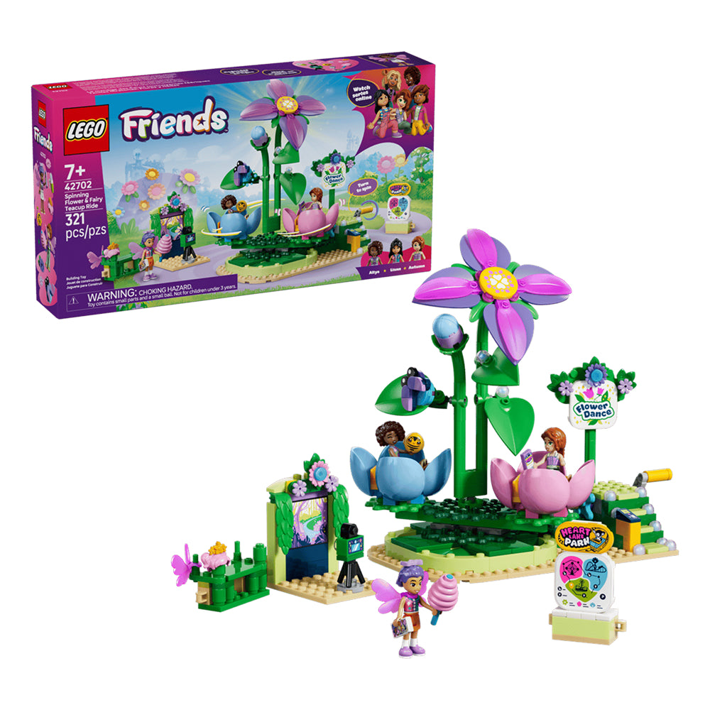 LEGO Friends Spinning Flower and Fairy Teacup Ride 42702 with Aliya, Liann and Autumn mini-dolls
