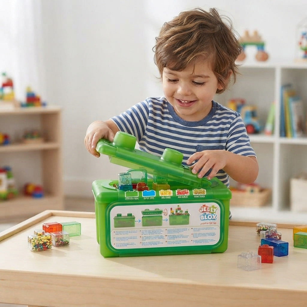 Jelly Blox Stash N Stack 2-in-1 Storage Box – 30 Pieces
