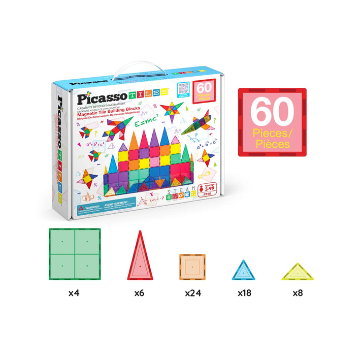 PicassoTiles Magnetic Building Tiles 60-Piece Set | Toy Station – Toy ...