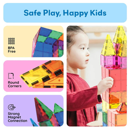 PicassoTiles Magnetic Building Tiles 60-Piece Set