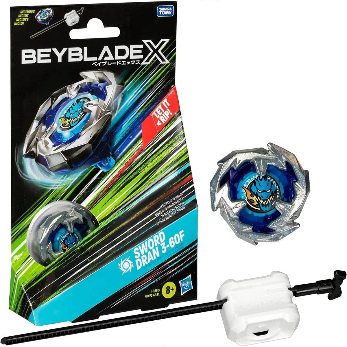 Beyblade X Dransword 3-60F Spinning Top Launcher Set (8+ Years)