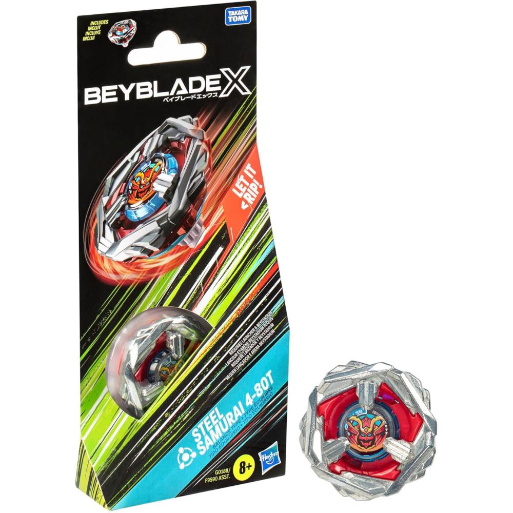 Beyblade X Steel Samurai 4-80T Spinning Top Toy Set (8+ Years)