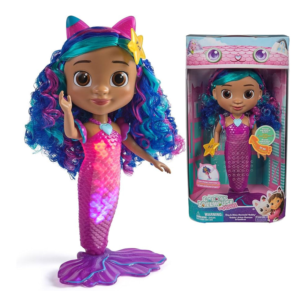 دمية حورية البحر من فيلم Gabby's Dollhouse مع مؤثرات صوتية