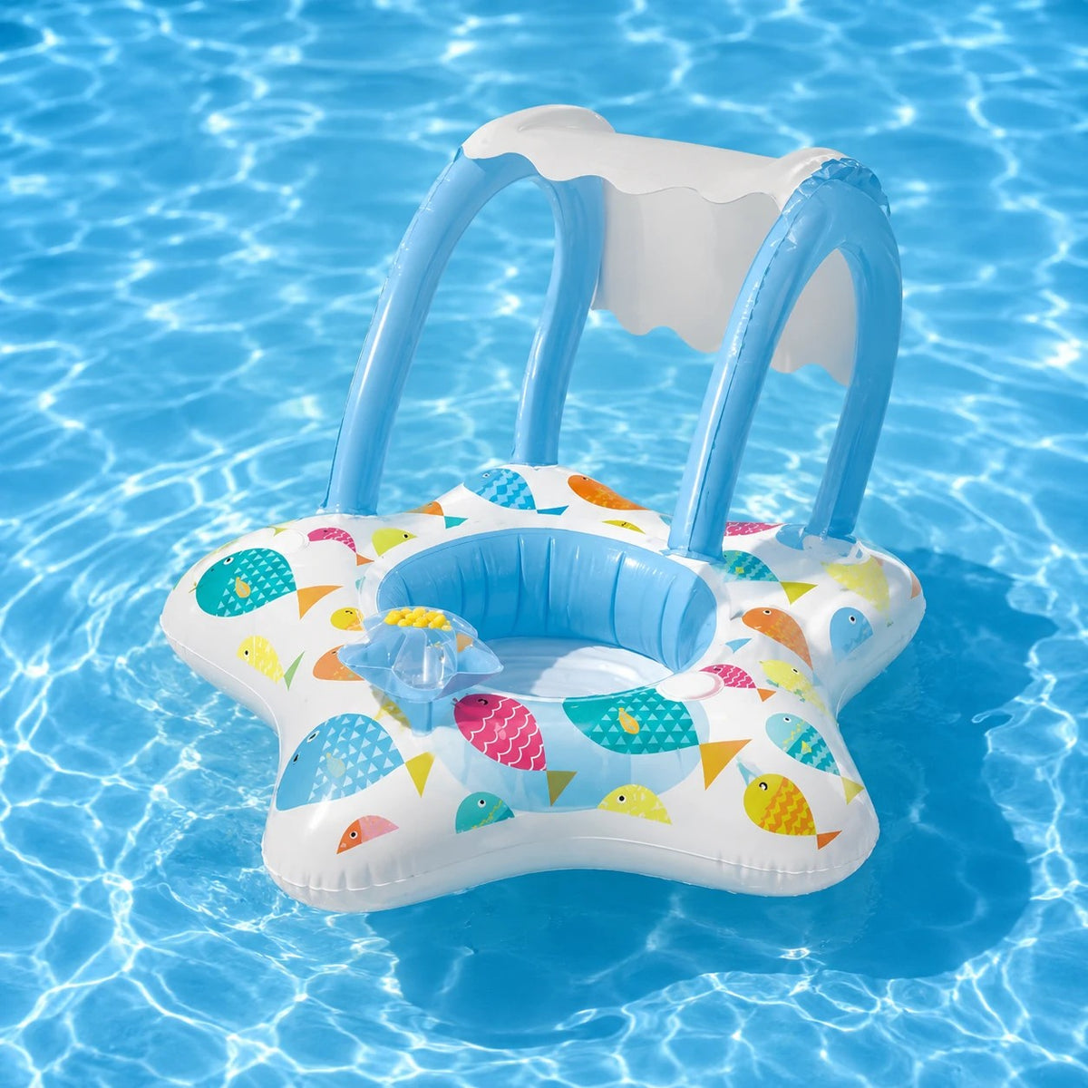 Intex Starfish Baby Float with Sun Canopy – Inflatable Baby Swim Seat