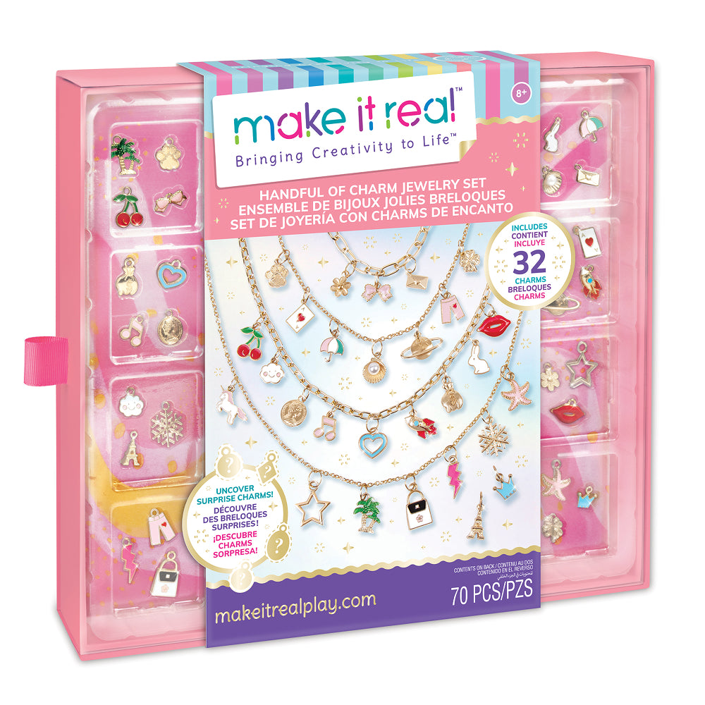Make It Real jewelry set packaging with colorful design and product details.