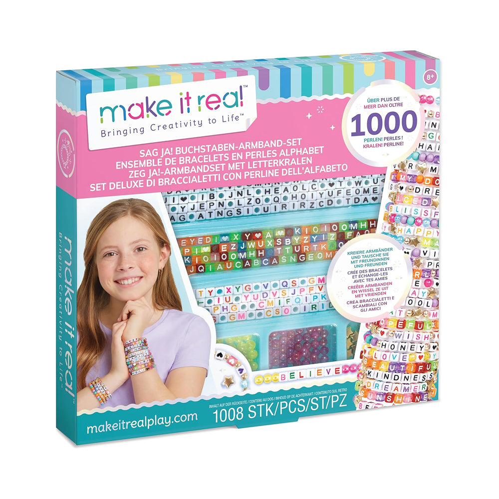 Make It Real Say Yes! Alphabet Bead Bracelet Set