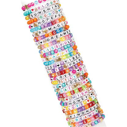 Make It Real Say Yes! Alphabet Bead Bracelet Set