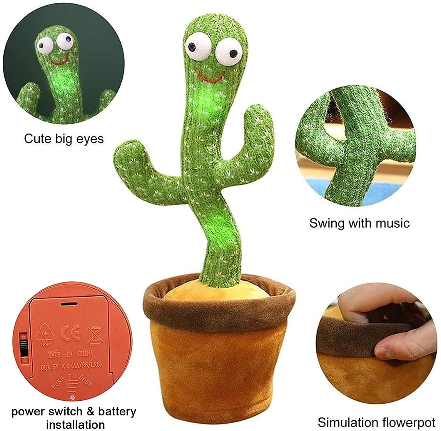 Music Swing Recording Cactus With Rings