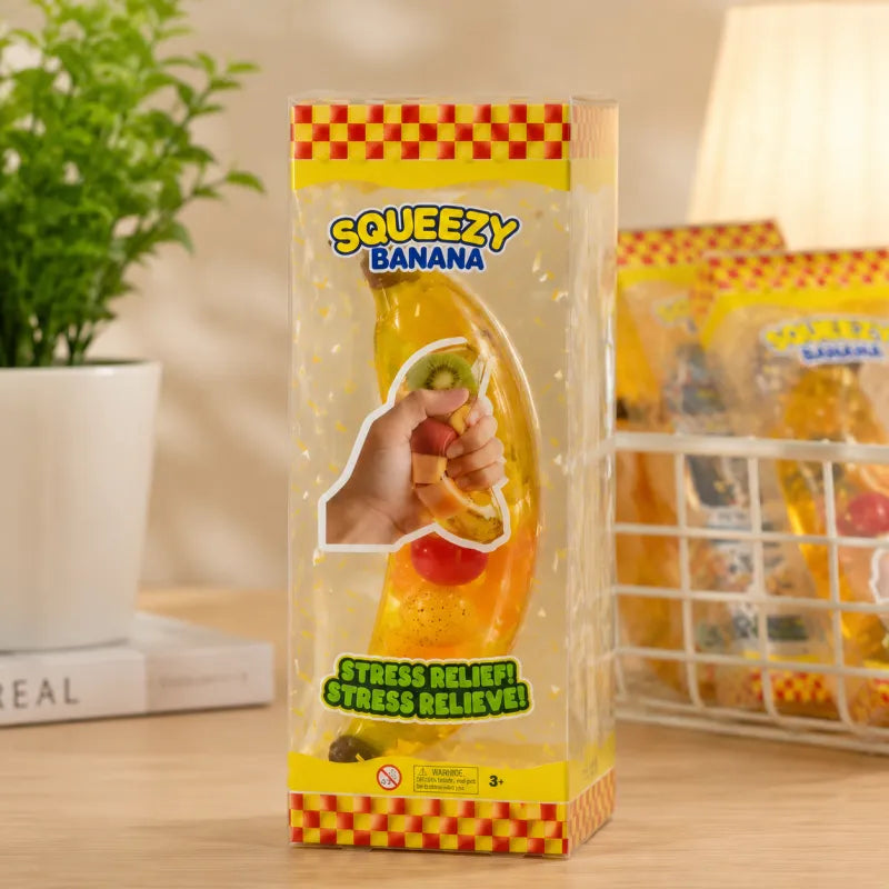 Squeezy Banana Clear Squishy Toy (3+ Years)