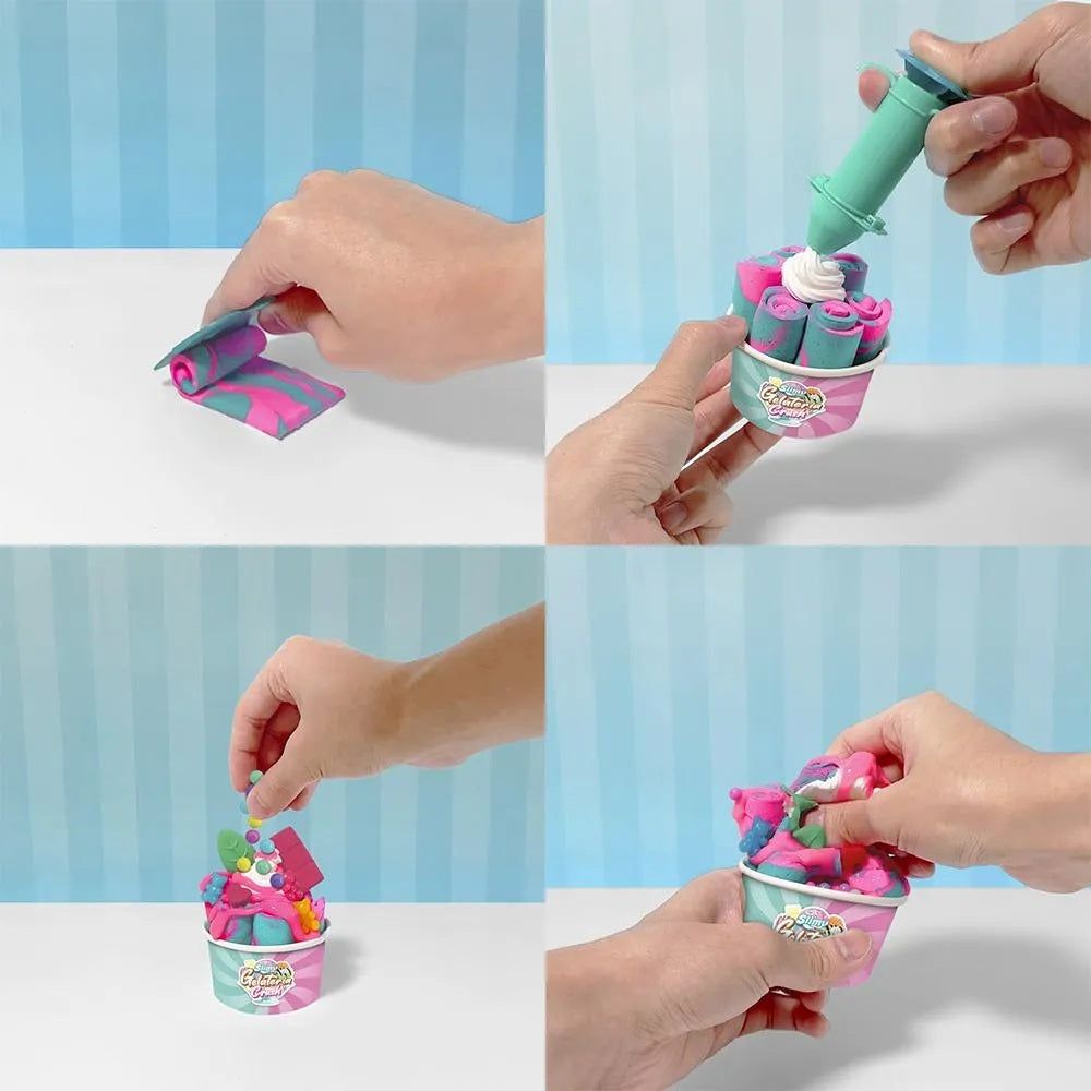 Slimy Gelateria Rolls DIY Dessert Slime Sensory Play Kit