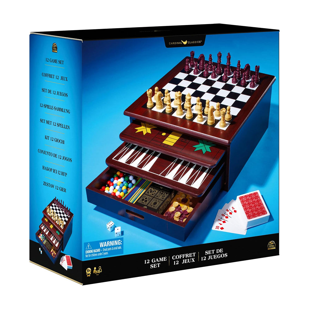 Spin Master 12-in-1 Wooden Game Center